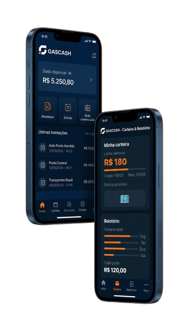 Tela de controle e gráficos de gastos